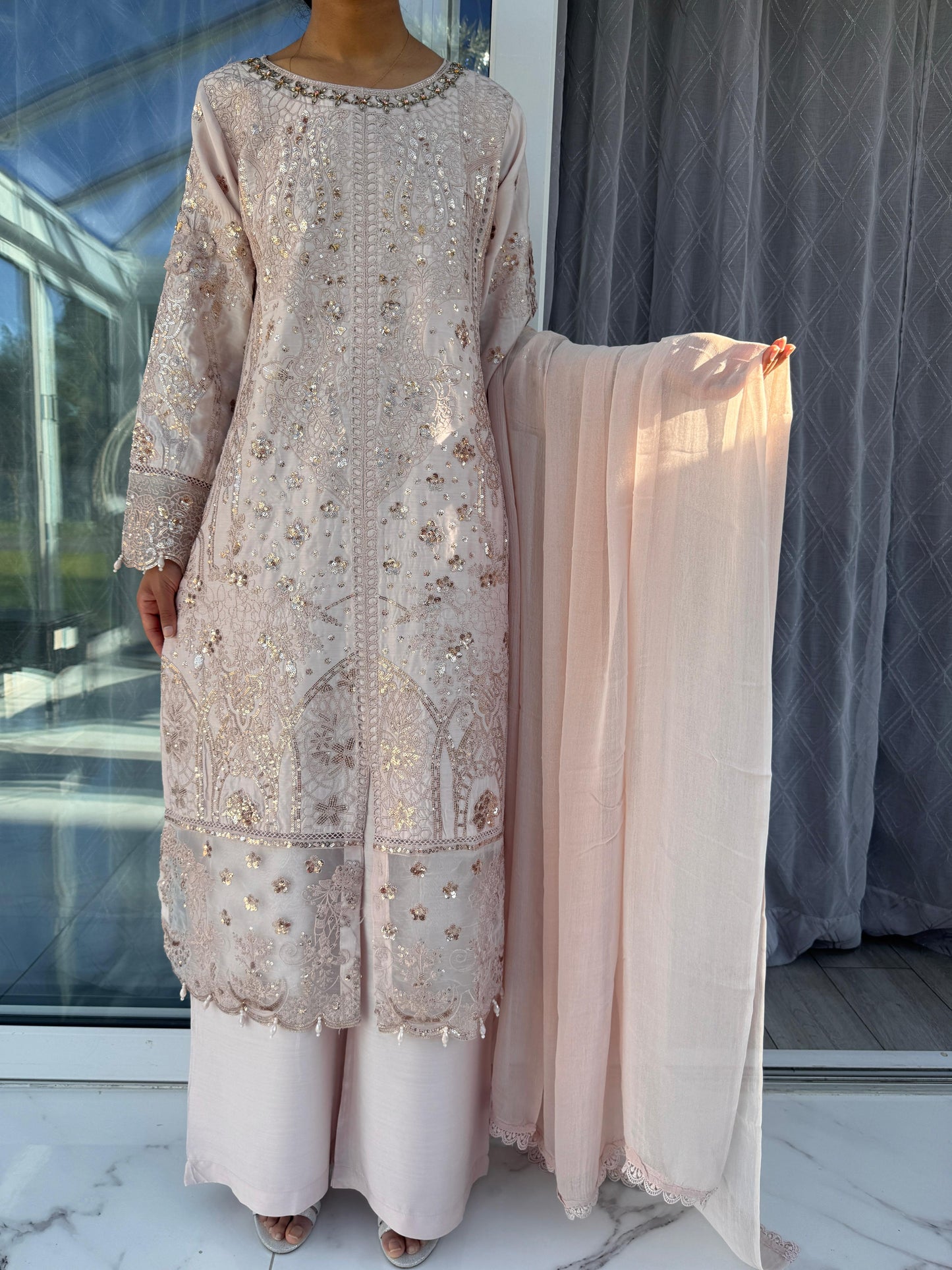 IRSA - Mother/daughter embroidered viscose kameez with plazo