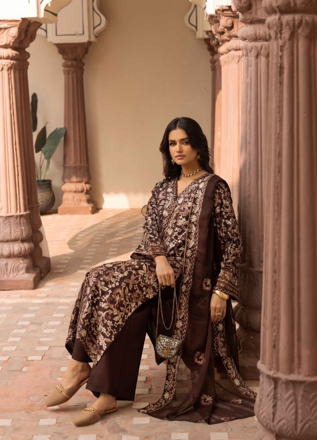 INAYA - Embroidered Linen kameez Eid festive
