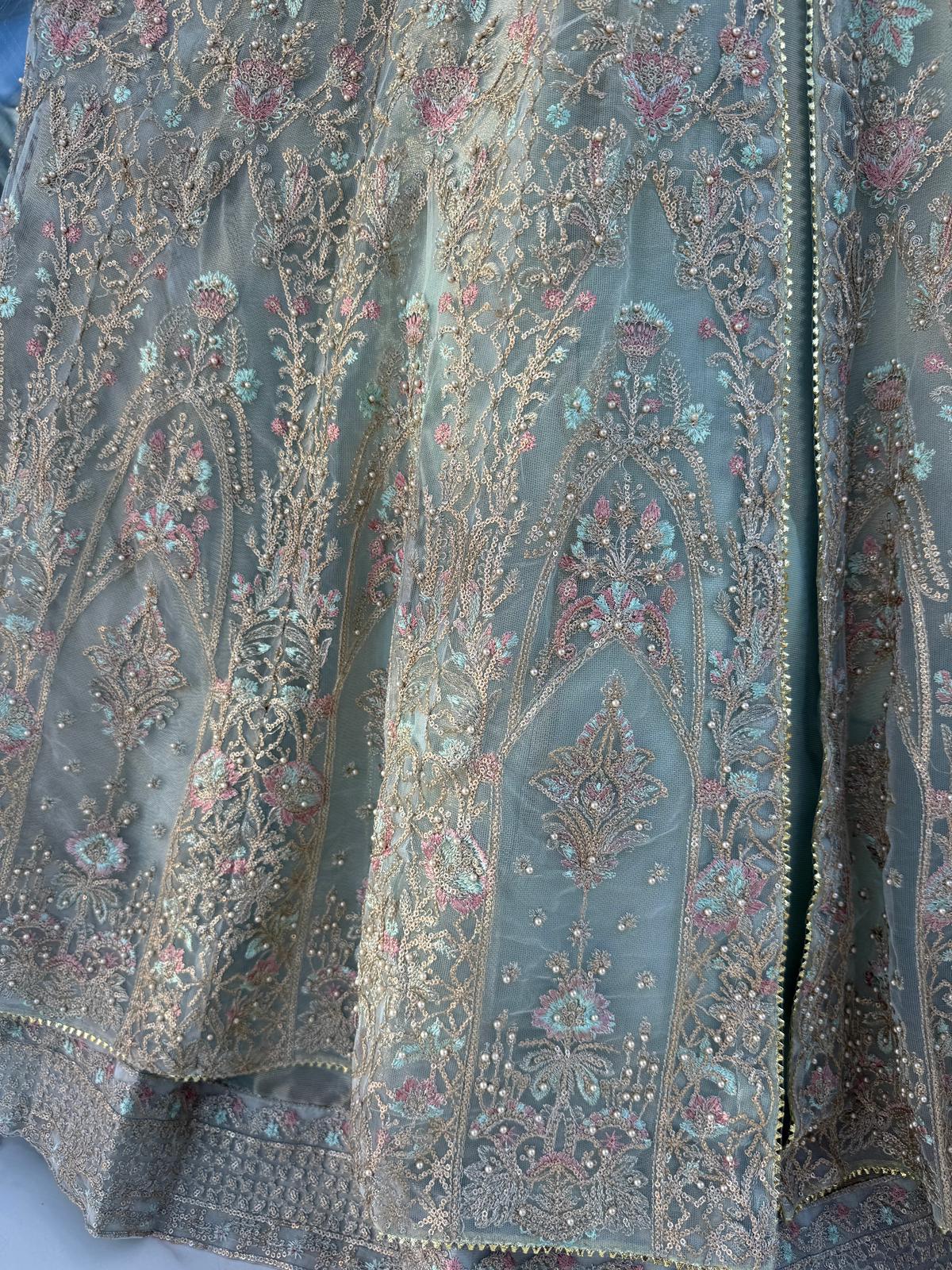 MUSHQ - Embroidered double layered net dress with handwork and pearls
