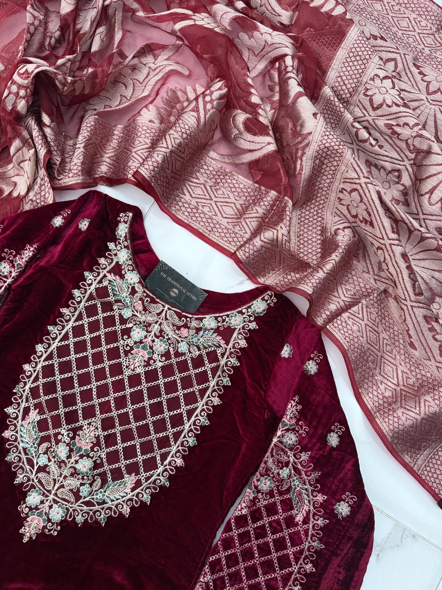 SIMRANS FANNAH COLLECTION - MAROON