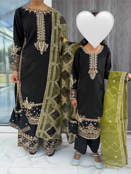 ARZOO MOTHER DAUGHTER COLLECTION BLACK