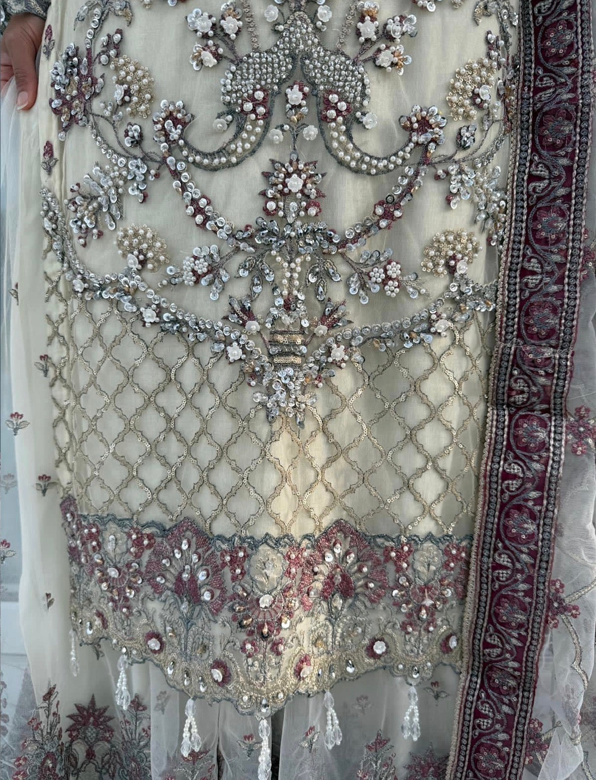 SAMAYA - Heavy embroidered net kameez with sharara