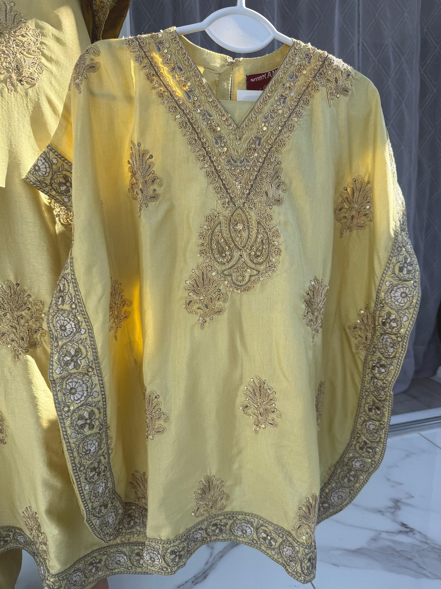 LEILA Mother/daughter - Zari embroidered luxury viscose kaftan