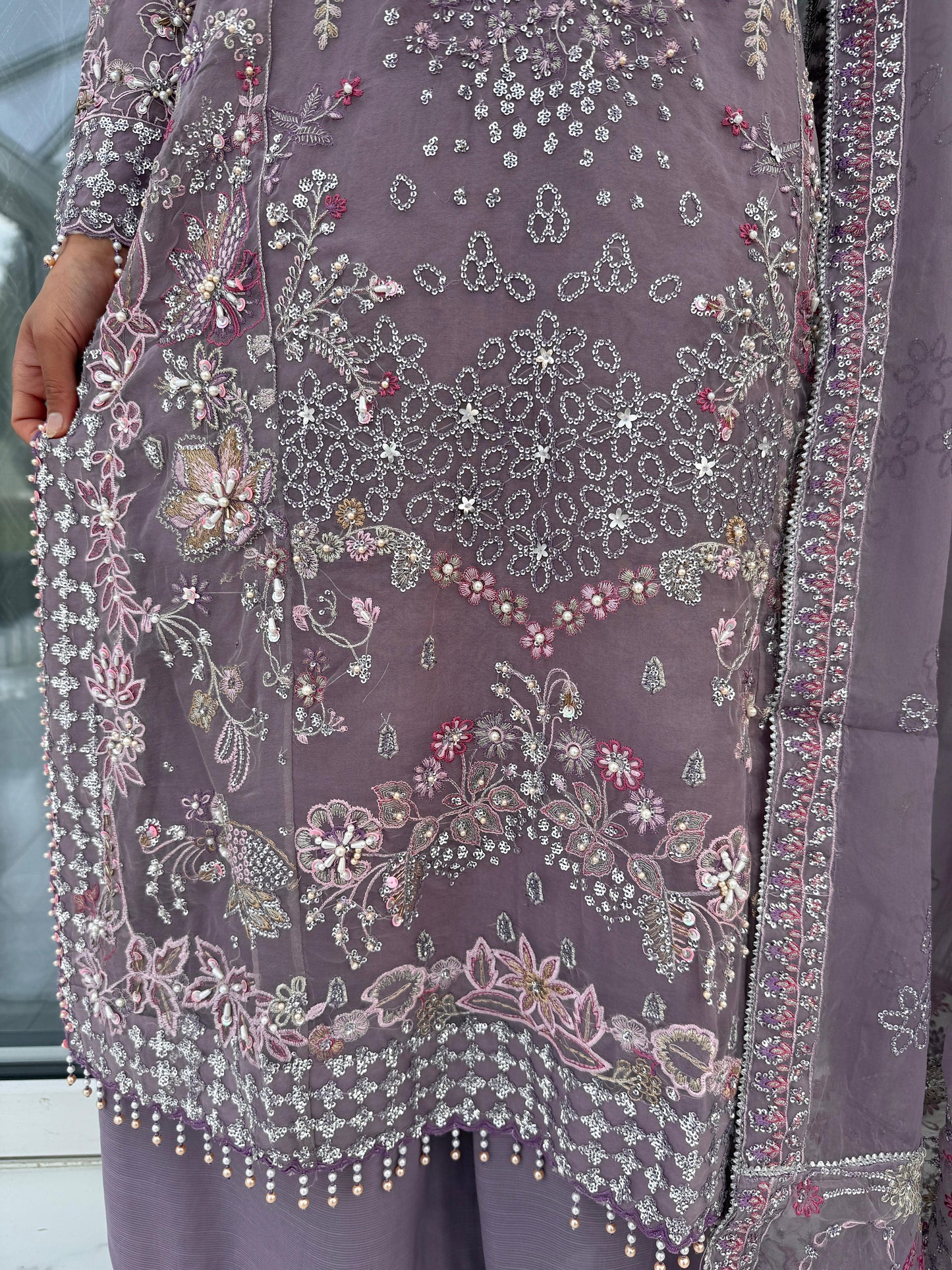 ZIKR-E-YAAR - Embroidered organza readymade outfit