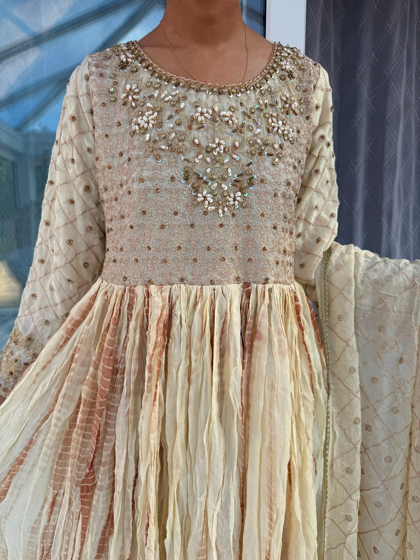 AYLA - Embroidered chiffon partywear maxi dress