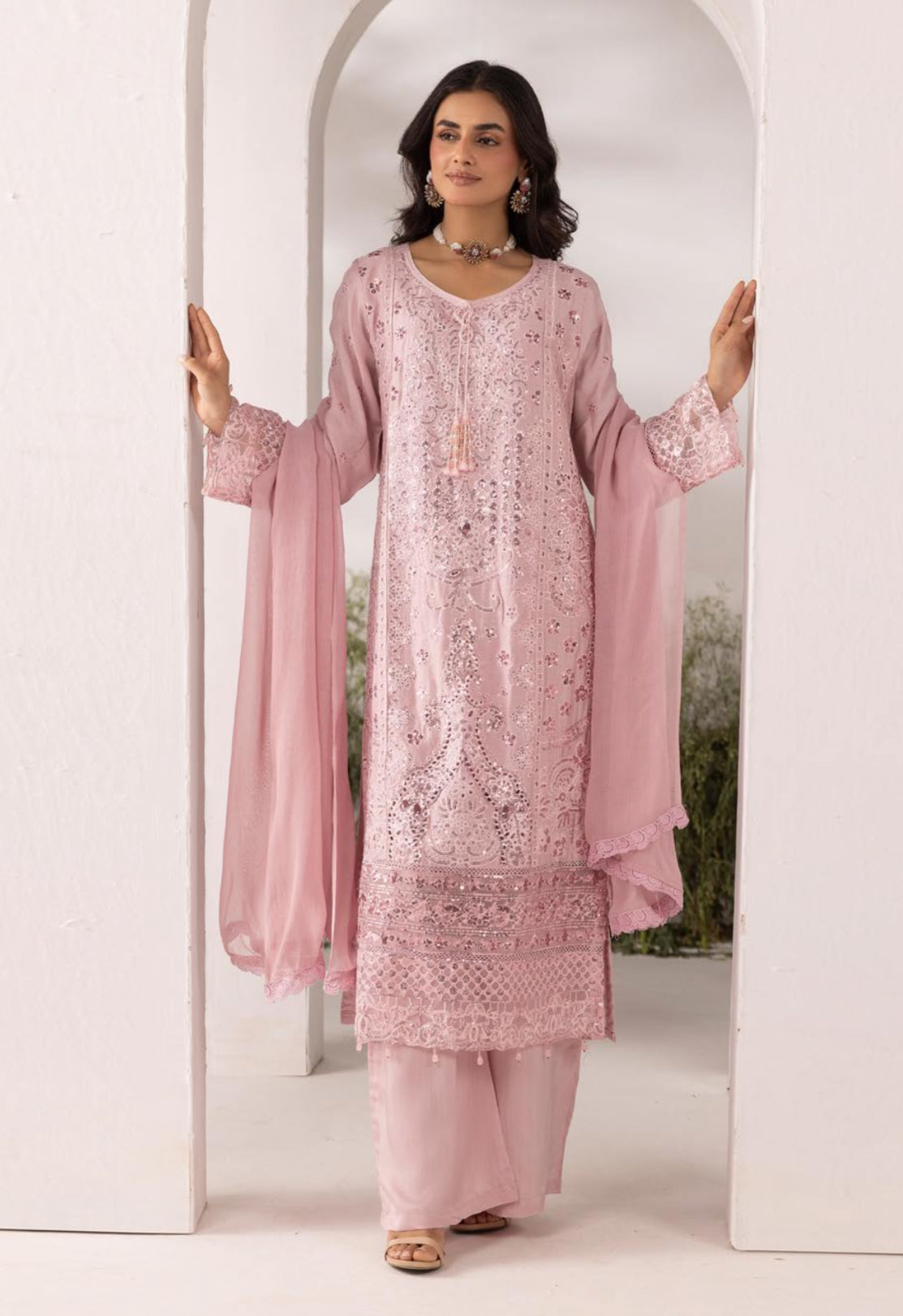 IRSA - Mother/daughter embroidered viscose kameez with plazo