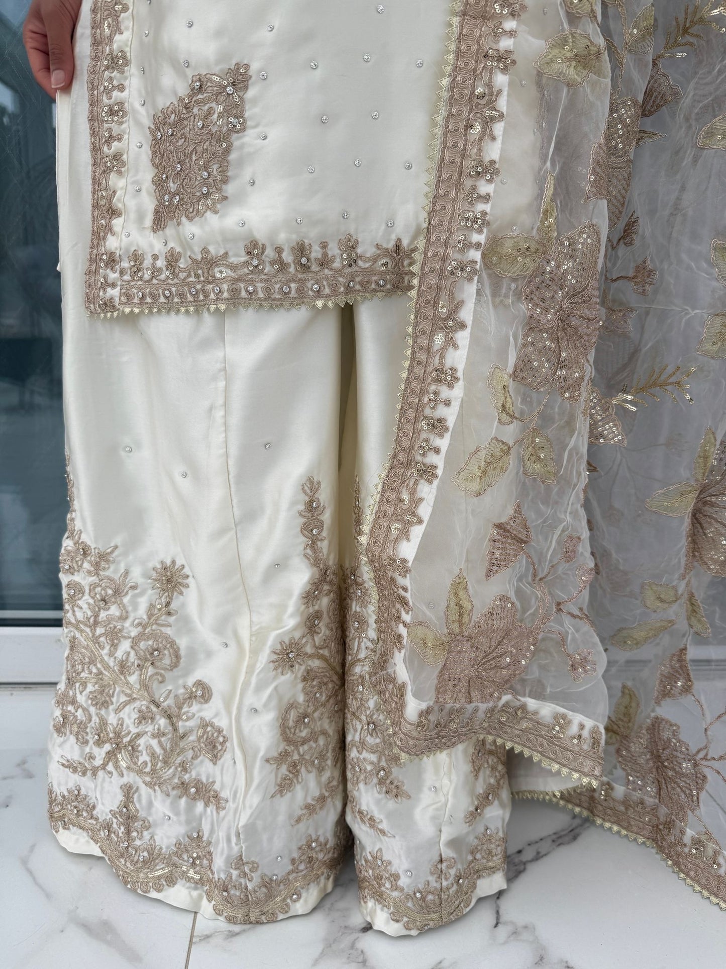 KASHISH 2 - Embroidered silk kameez with Sharara