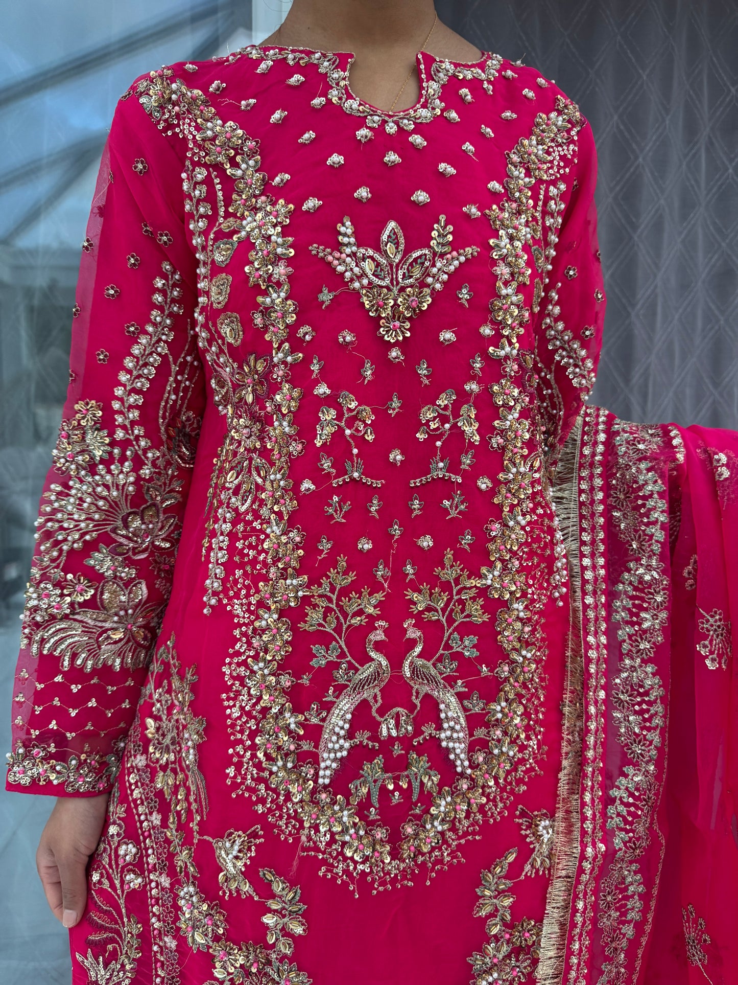 KHAYAAL - Embroidered organza kameez with plazo