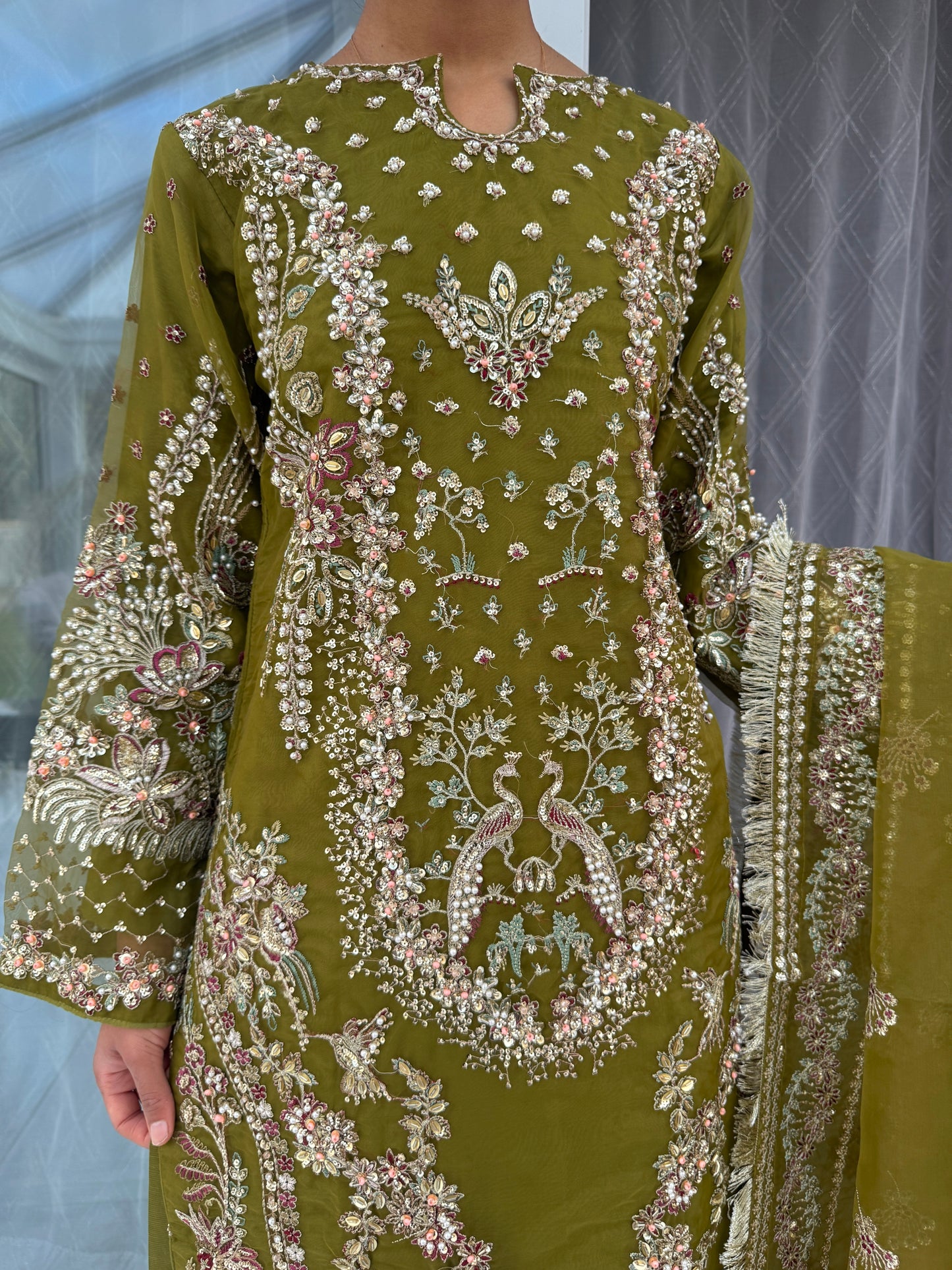 KHAYAAL - Embroidered organza kameez with plazo