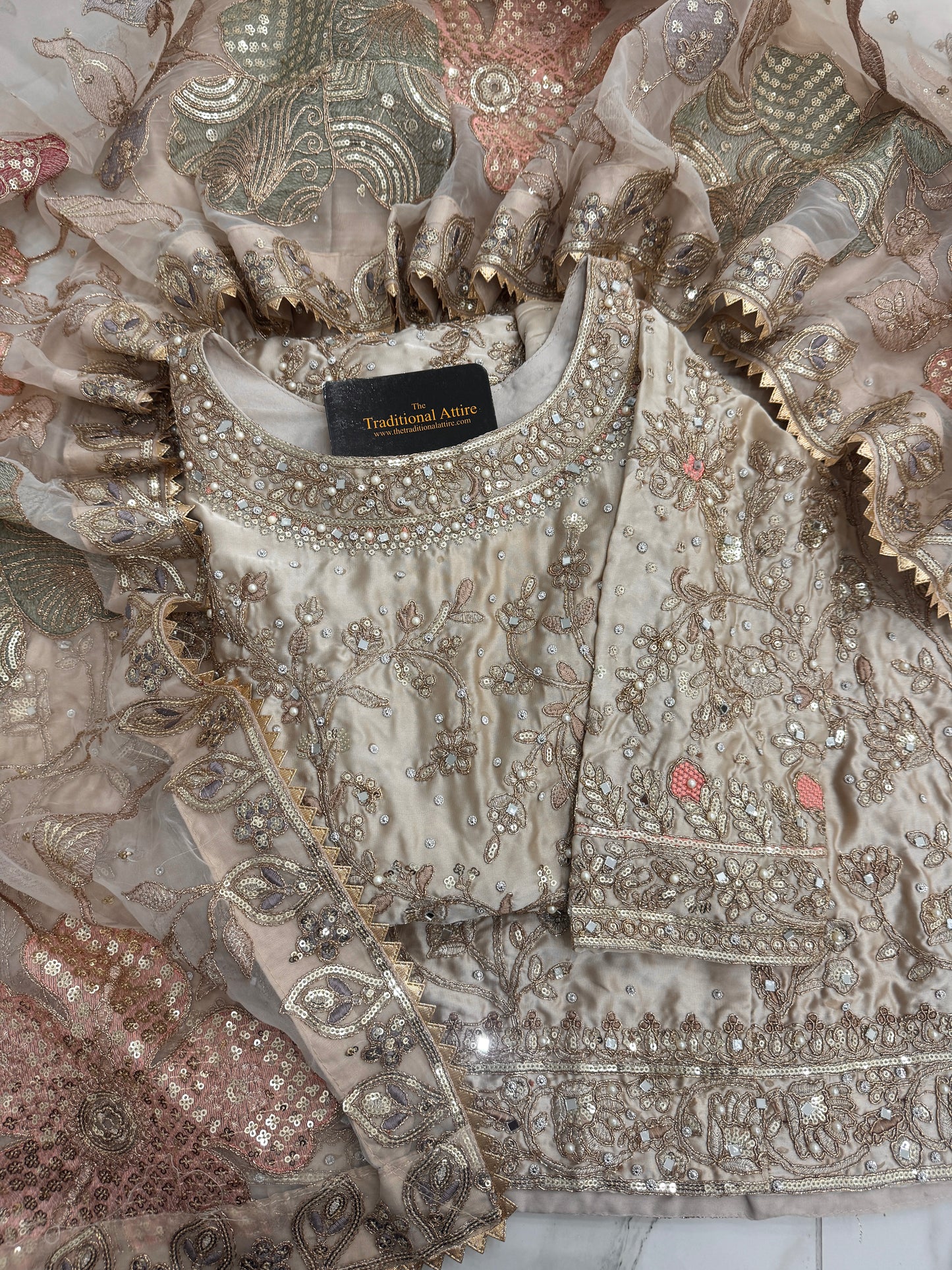 KHAANI - Luxury silk embroidered kameez with sharara