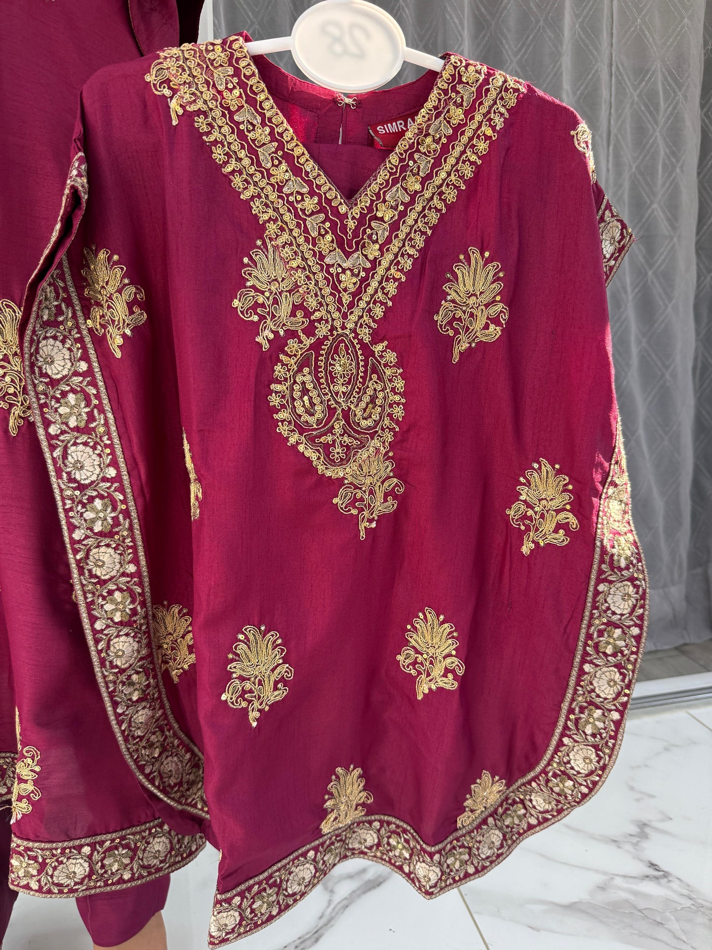 LEILA Mother/daughter - Zari embroidered luxury viscose kaftan