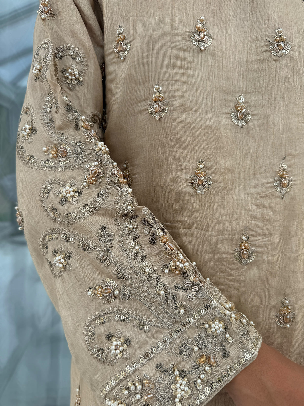 ADAH - Handwork embellished pure silk kameez with plazo