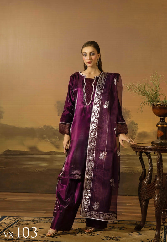 SIMRANS SILK SILHOUETTE - PURPLE