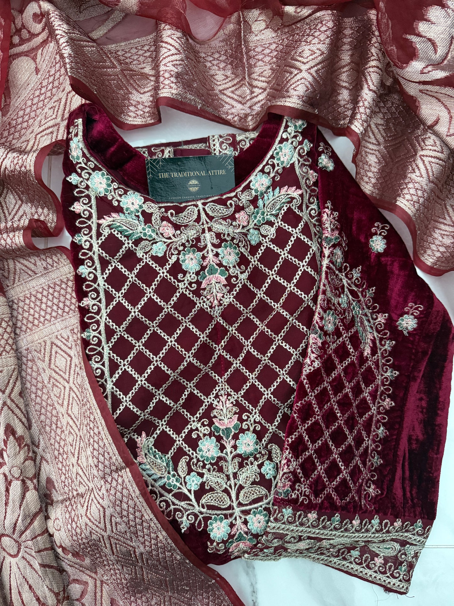 SIMRANS FANNAH COLLECTION - MAROON