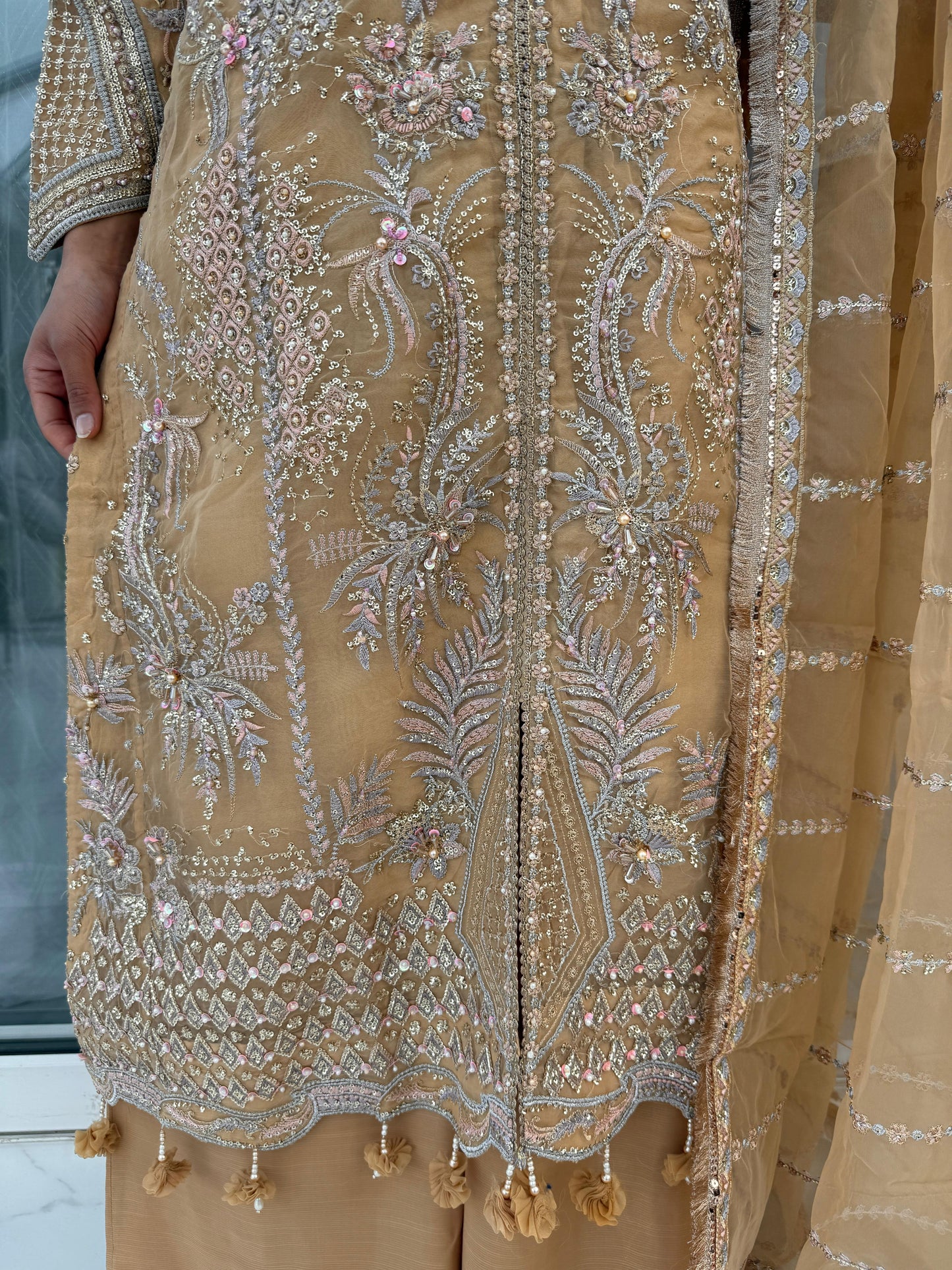 ZIKR-E-YAAR - Embroidered organza readymade outfit