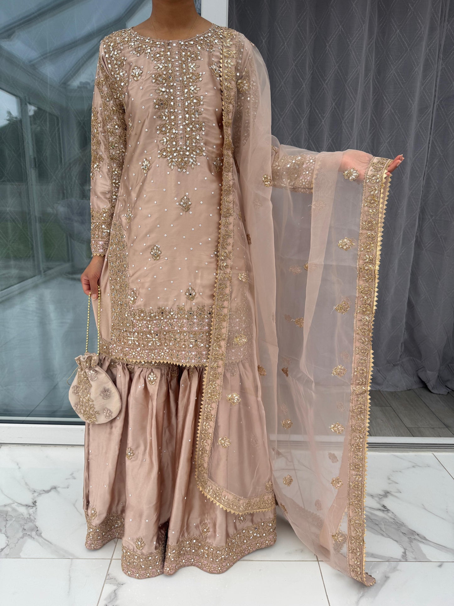SANIA - Luxury embroidered silk gharara