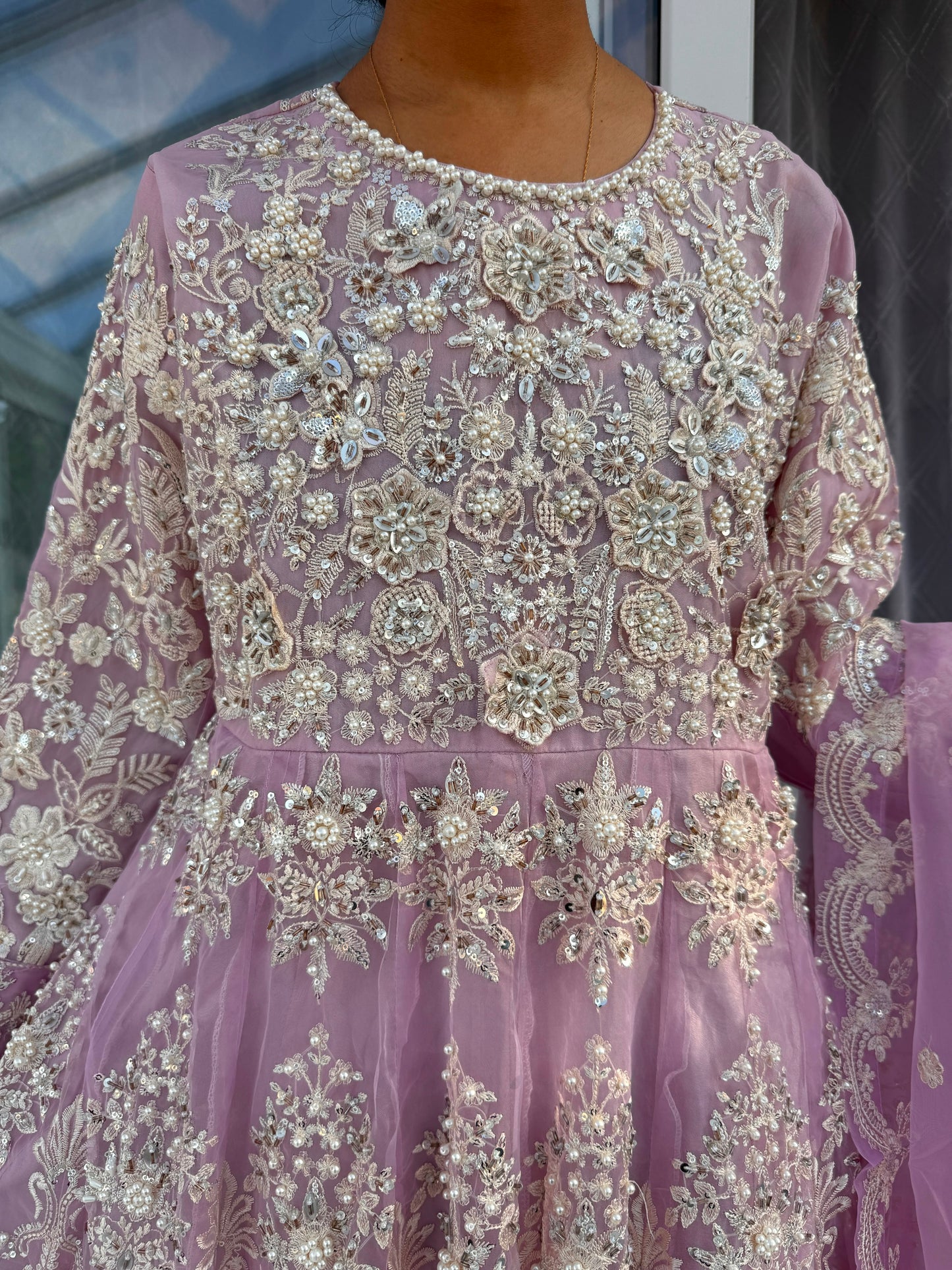 ALAYNA - Embroidered organza maxi partywear dress
