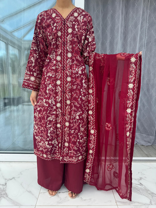 INAYA - Embroidered Linen kameez Eid festive