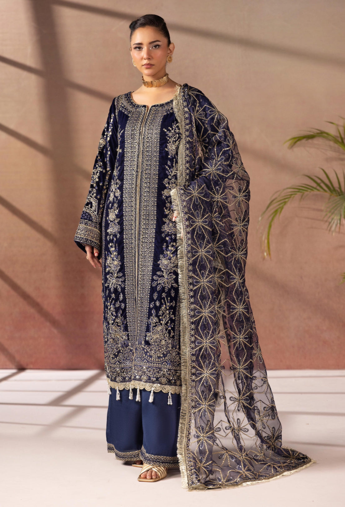 NUREH VELVET NAVY BLUE