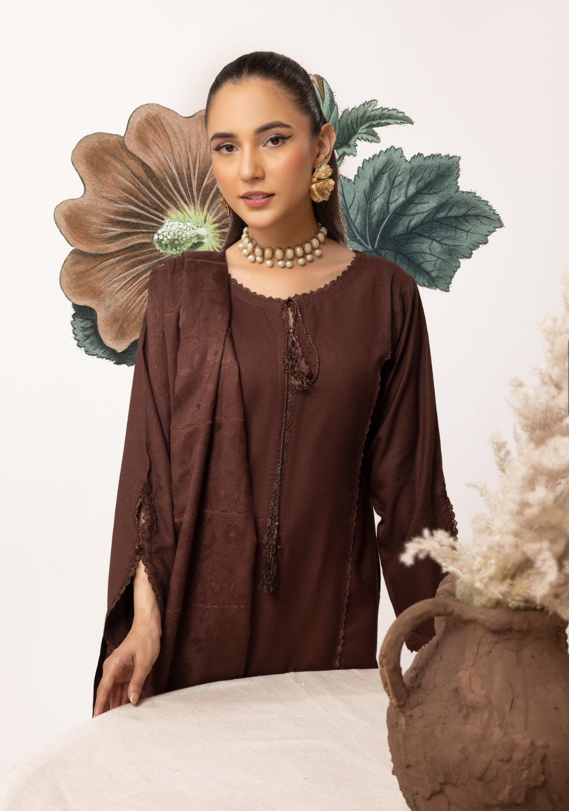 MARIAM DHANAK COLLECTION CHOCOLATE BROWN