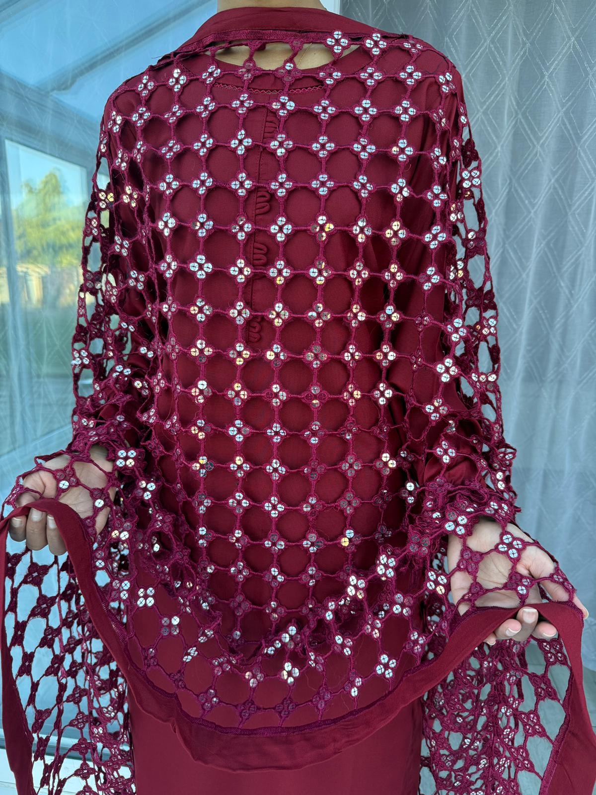 ZAR E NOOR - Winter dhanak outfit with hit foil mirror dupatta