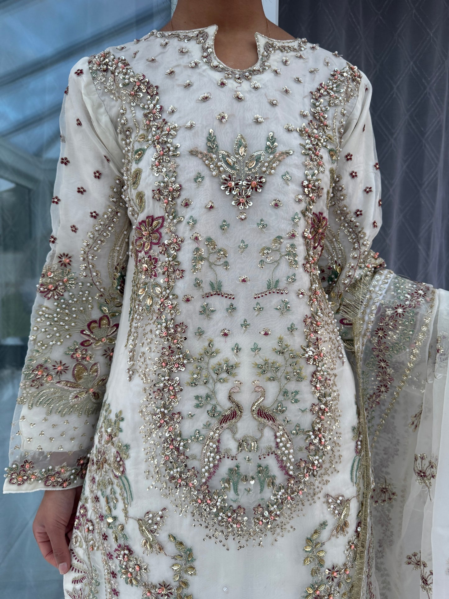 KHAYAAL - Embroidered organza kameez with plazo