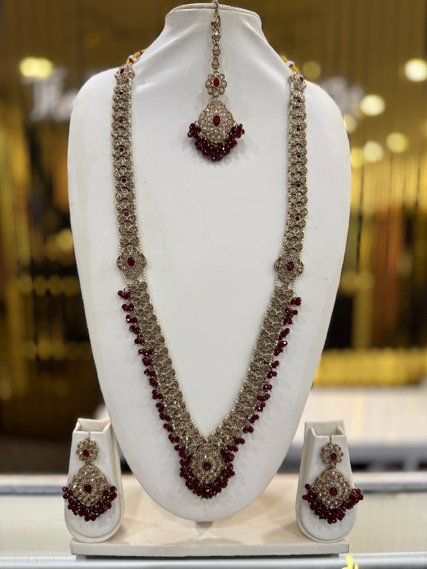 HAYAT MAROON - Mala jewellery set