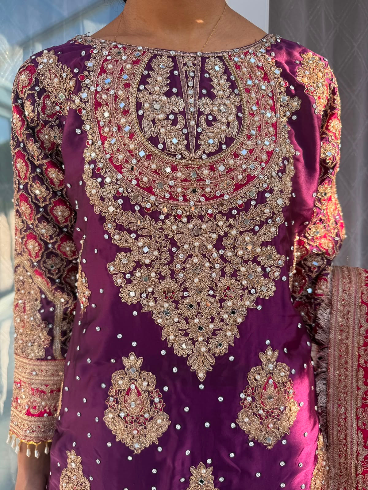 HEERIYE - Luxury embroidered silk kameez with plazo