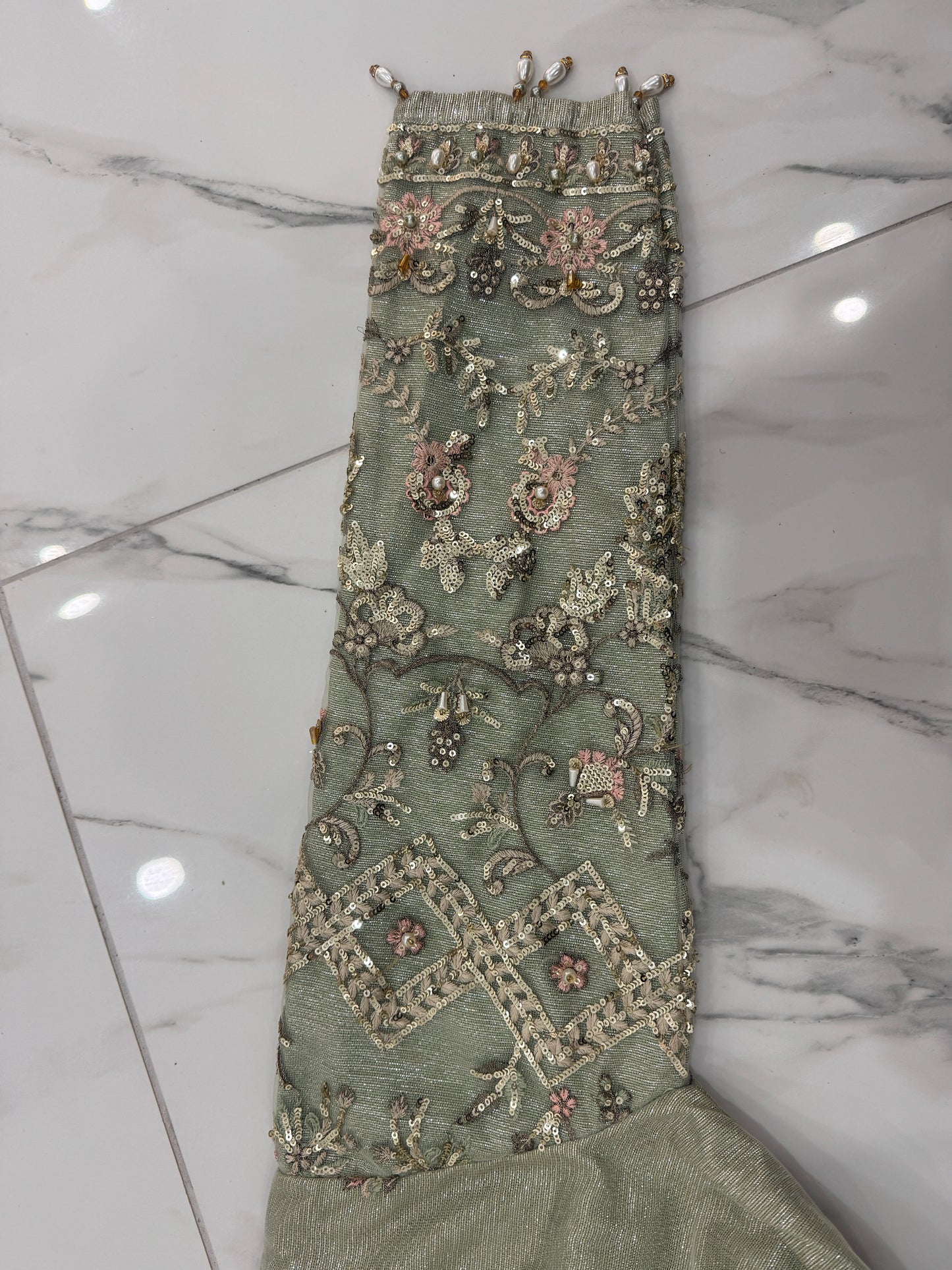 ALAIRA - Handwork embellished net outfit with Sharara