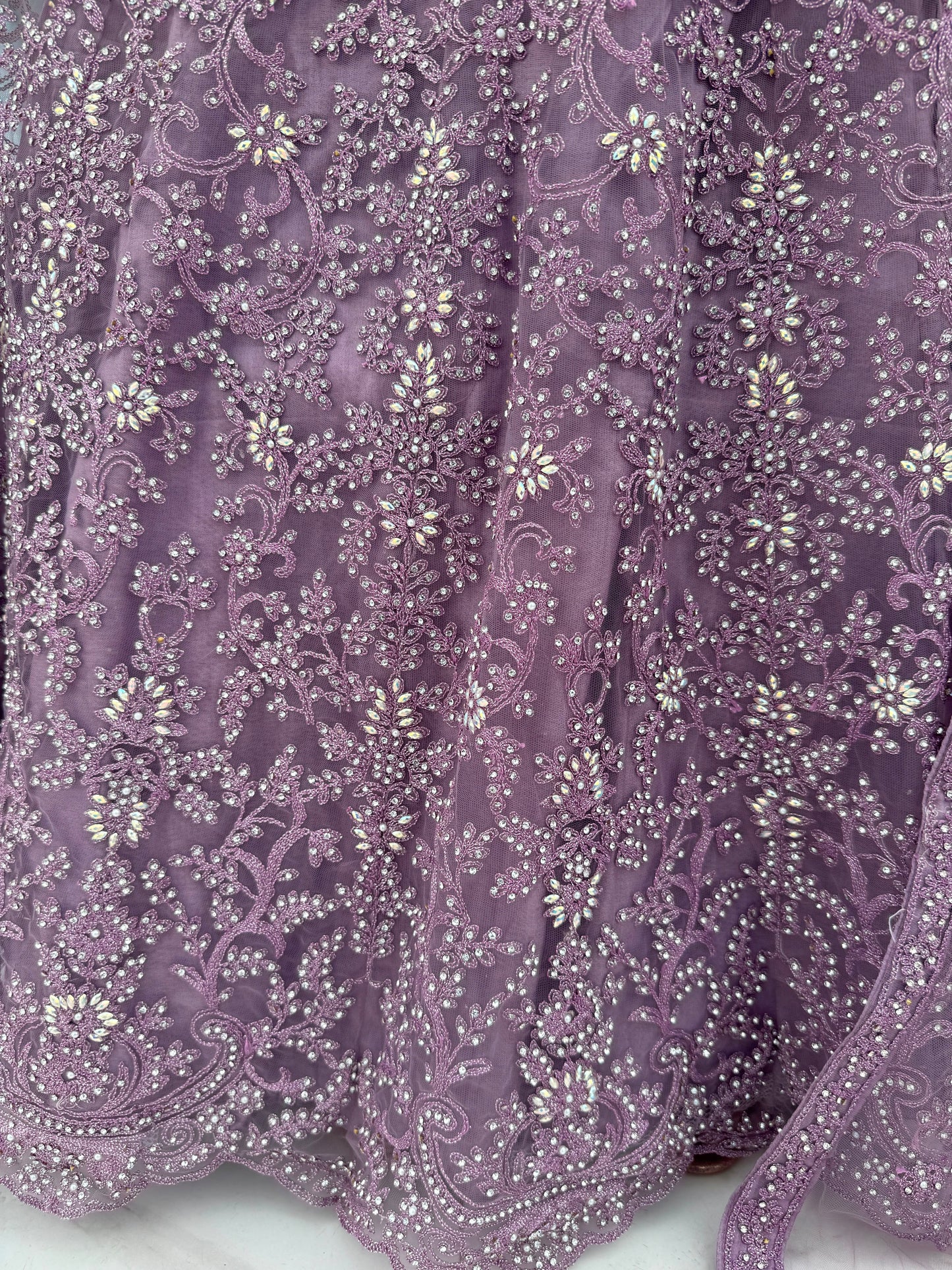 DUA - Embroidered party net maxi dress with stonework