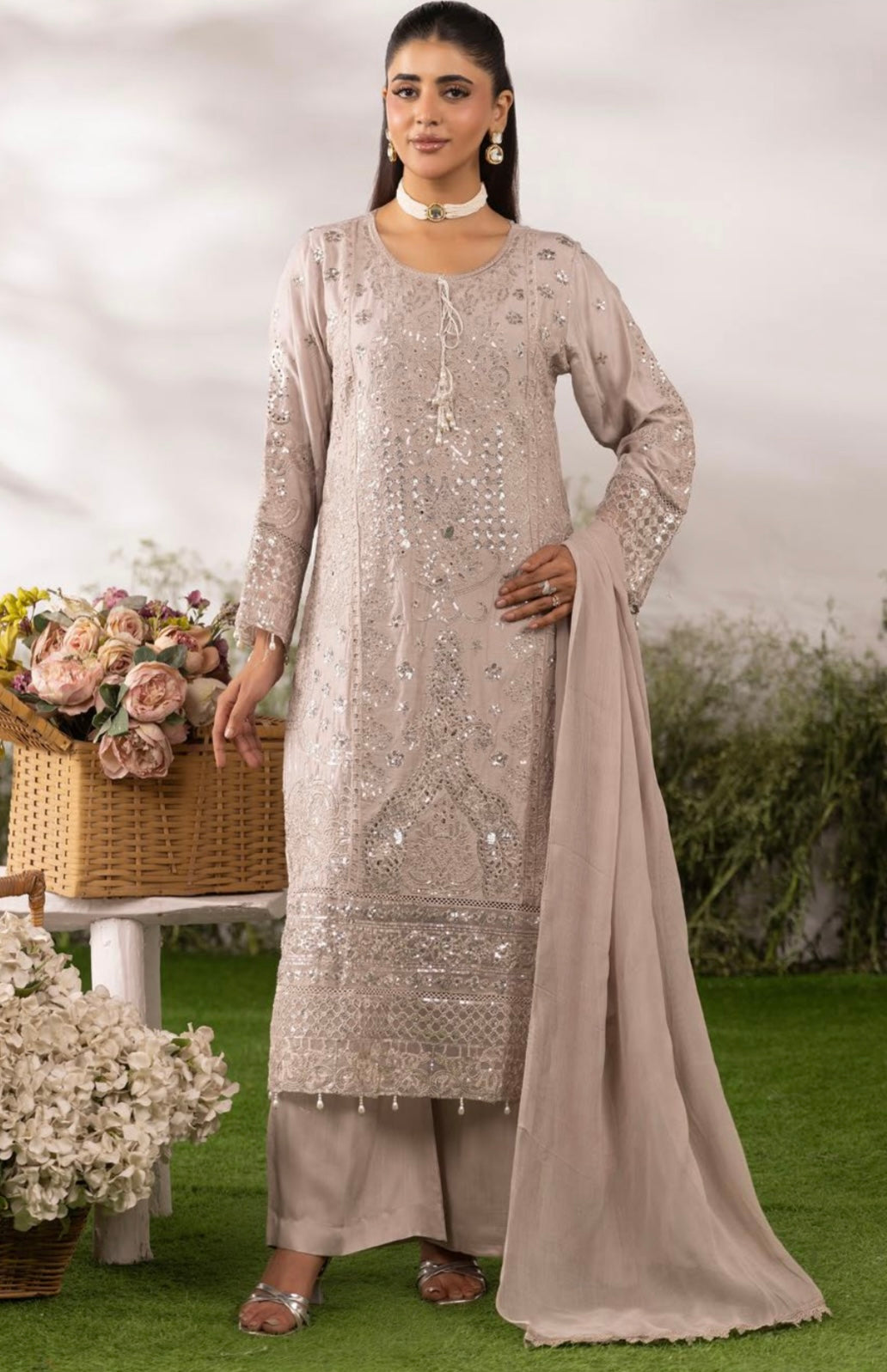 IRSA - Mother/daughter Embroidered viscose kameez with plazo