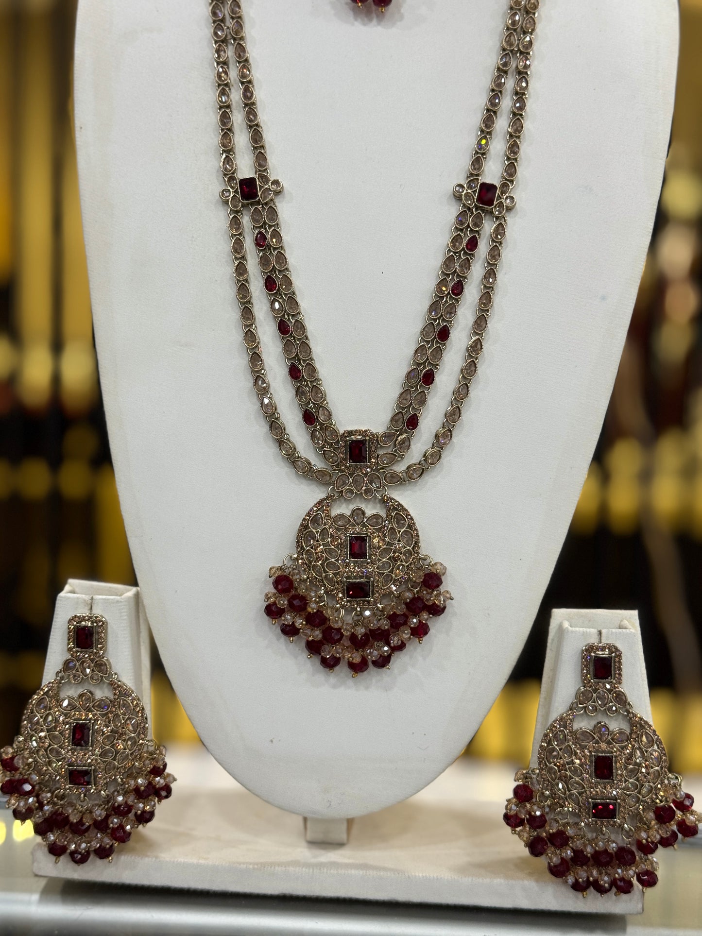 AZRA MAROON - Mala jewellery set