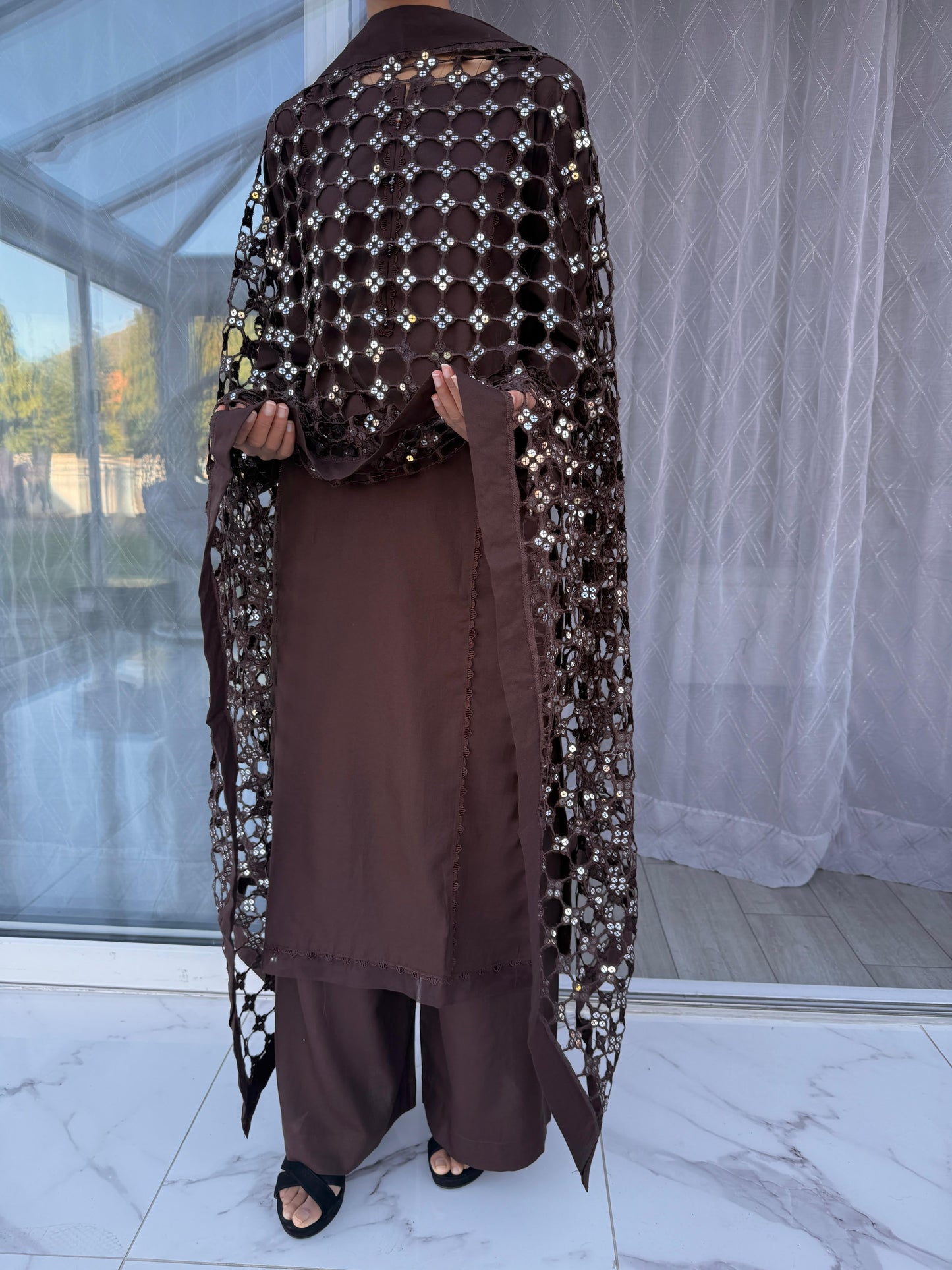 ZAR E NOOR - Winter dhanak outfit with hit foil mirror dupatta