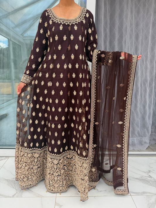 ANAYA - Embroidered net dress with stonework
