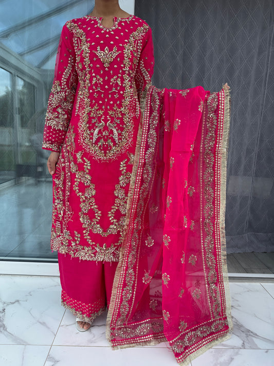 KHAYAAL - Embroidered organza kameez with plazo