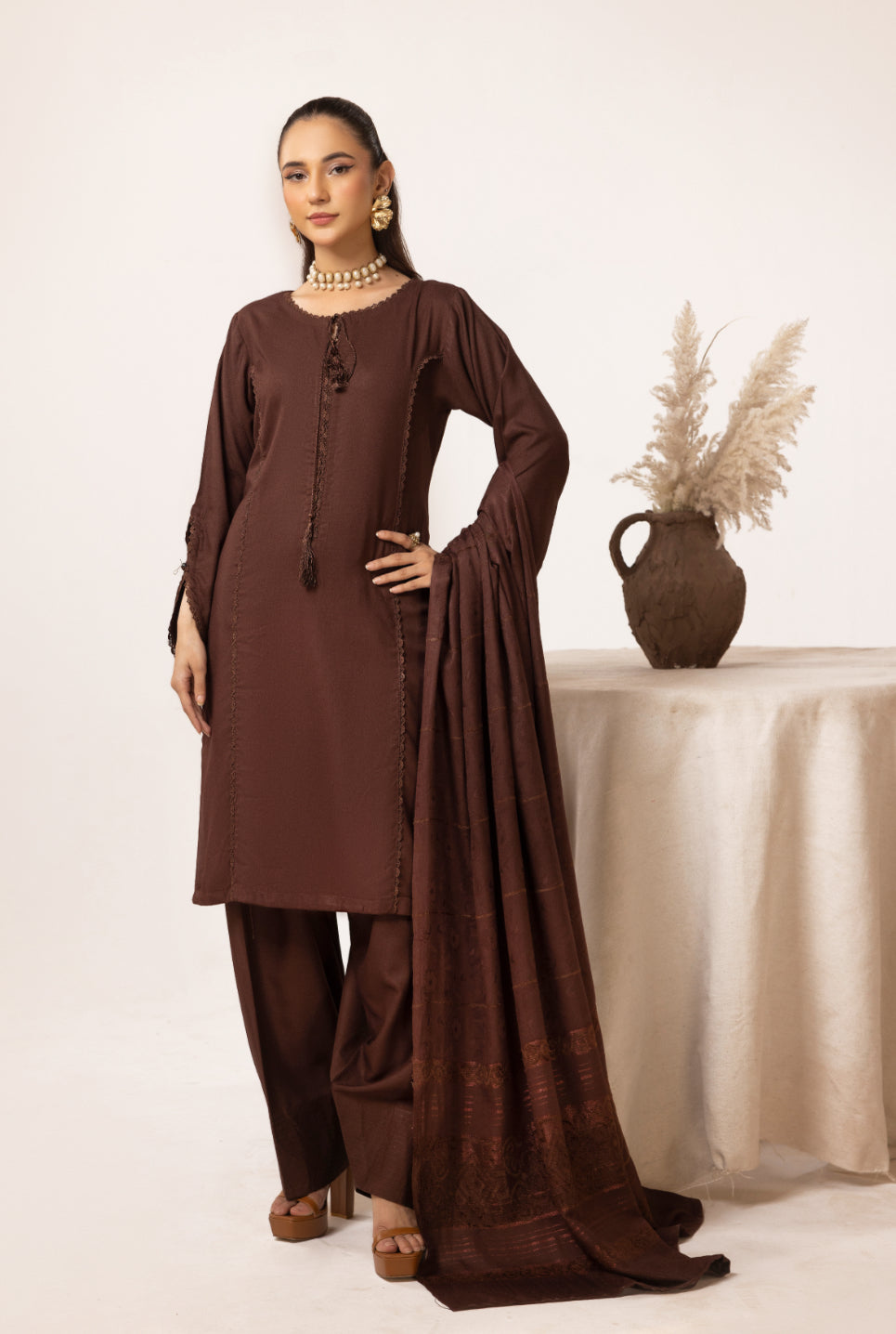 MARIAM DHANAK COLLECTION CHOCOLATE BROWN