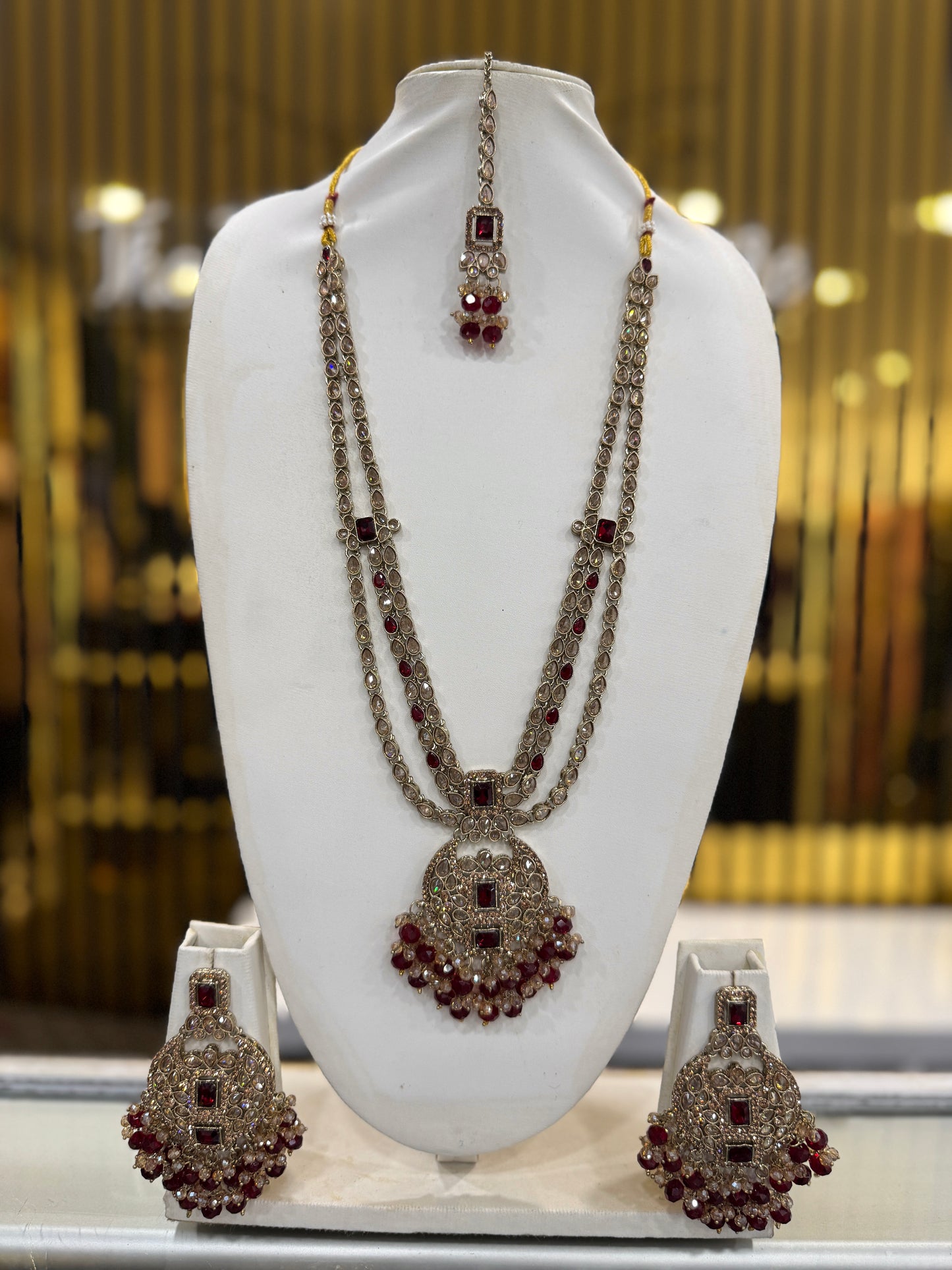 AZRA MAROON - Mala jewellery set