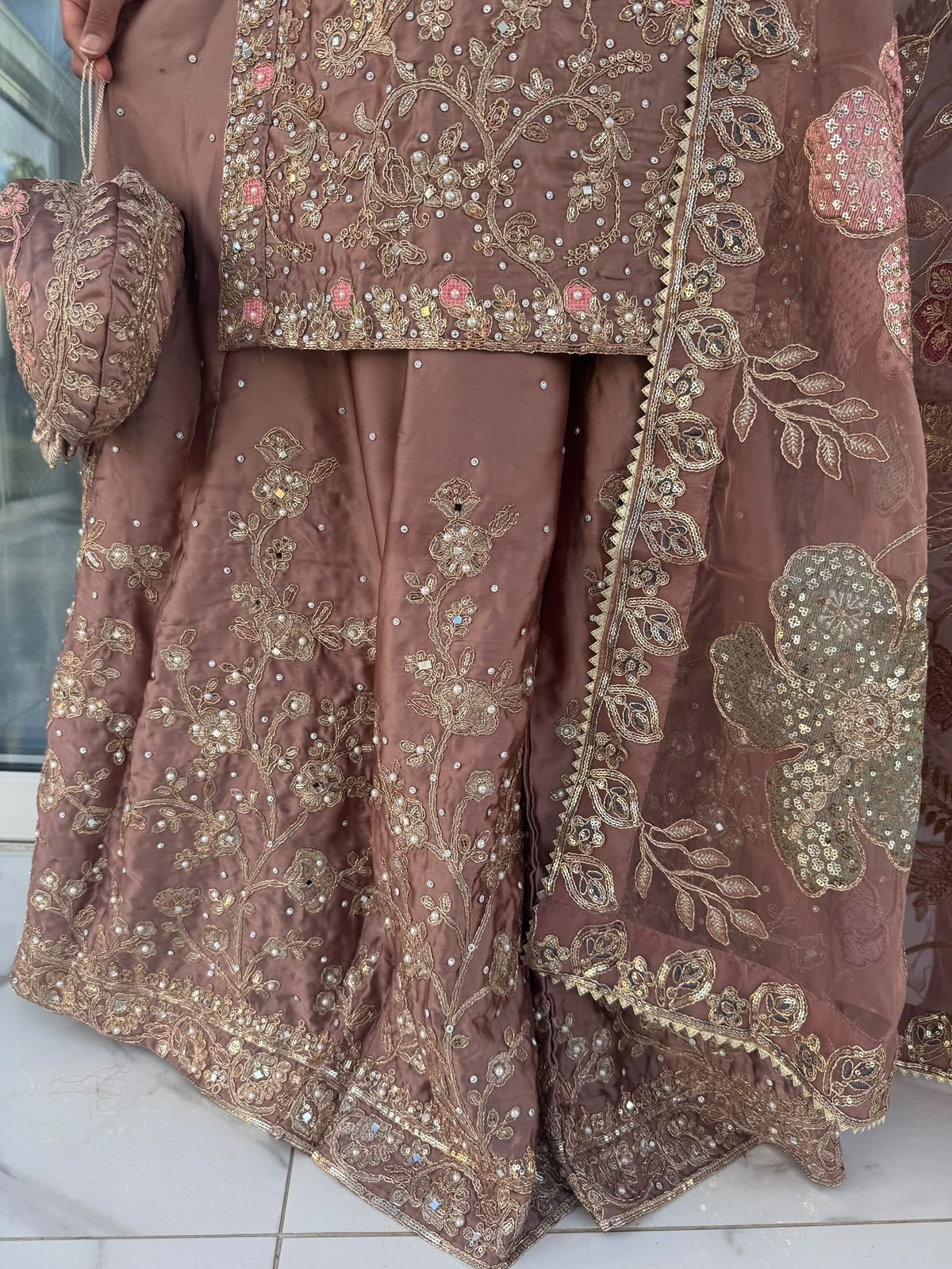 KHAANI - Embroidered luxury silk kameez with sharara