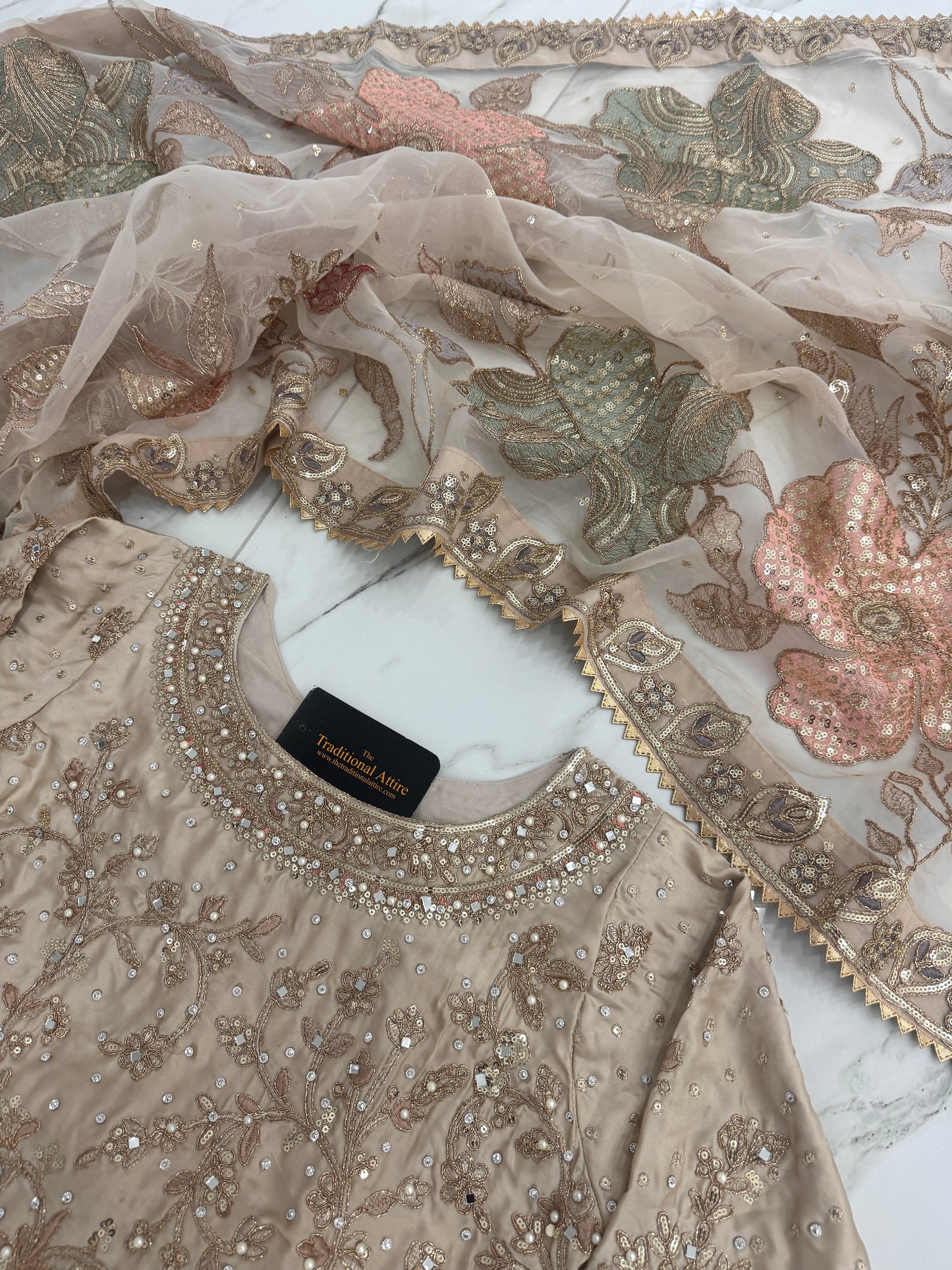 KHAANI - Luxury silk embroidered kameez with sharara