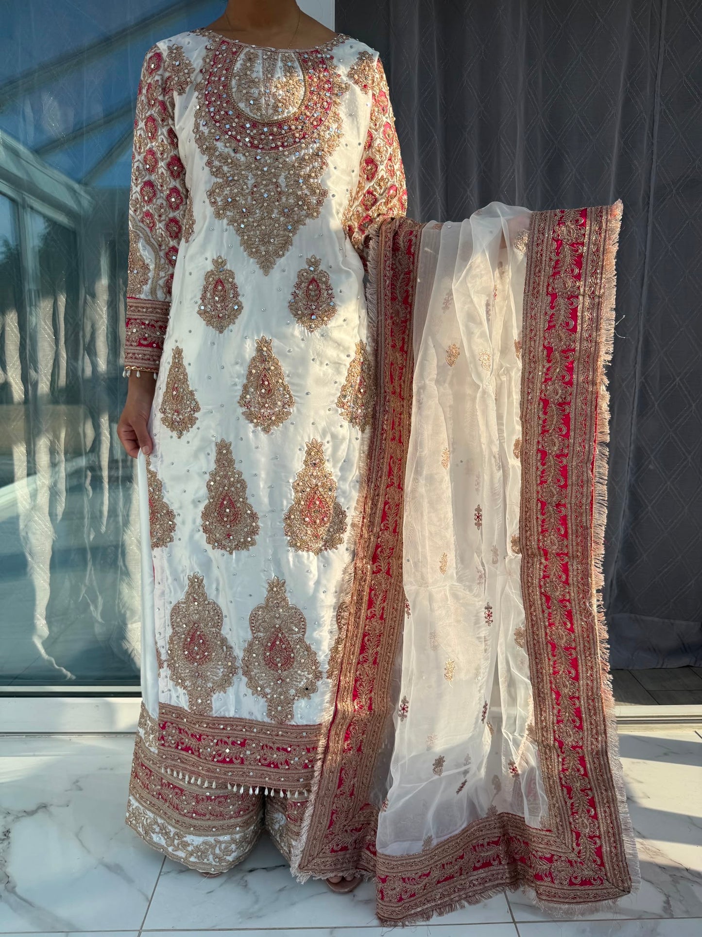 HEERIYE - Luxury embroidered silk kameez with plazo