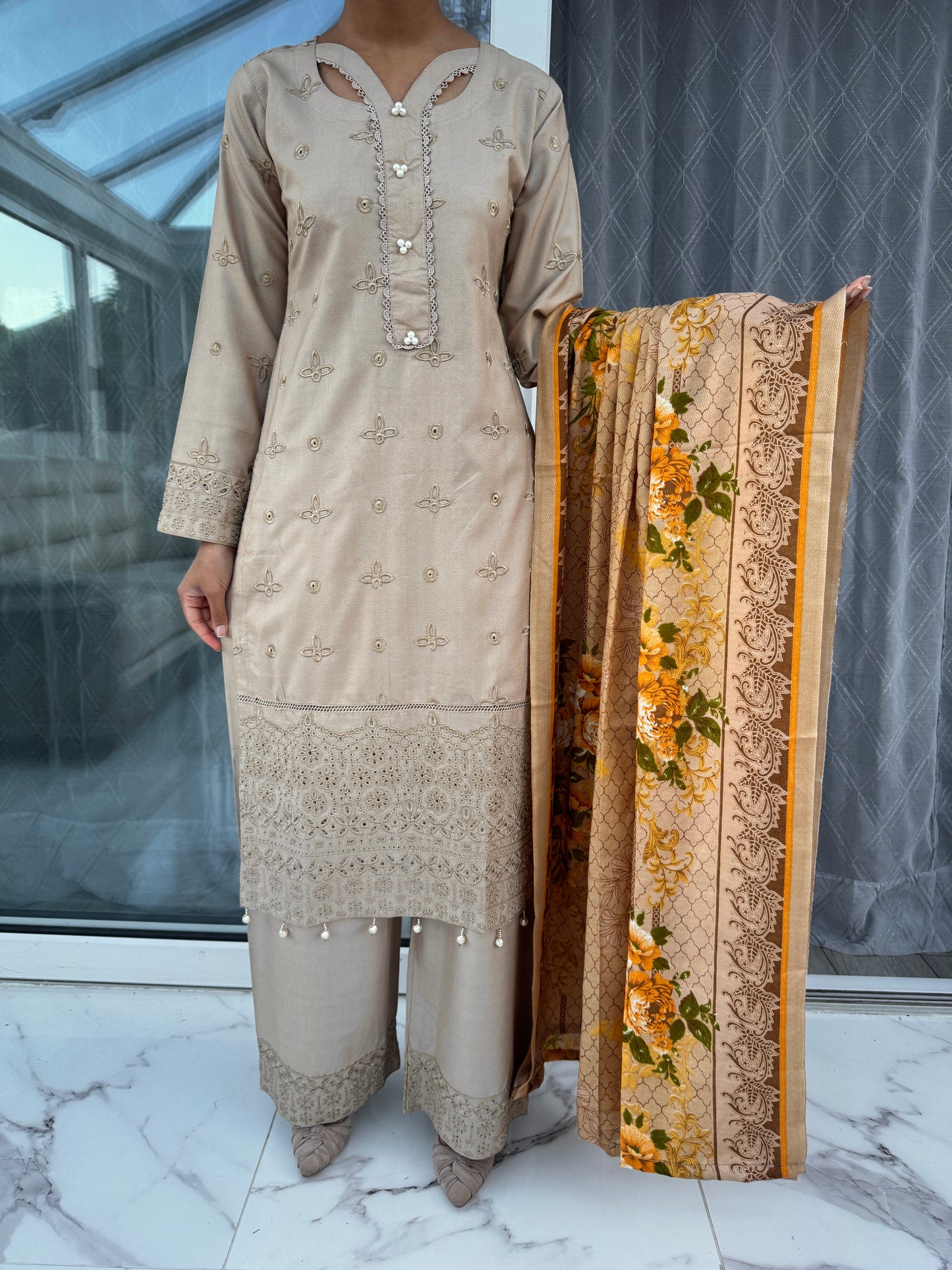 EMBROIDERED DHANAK