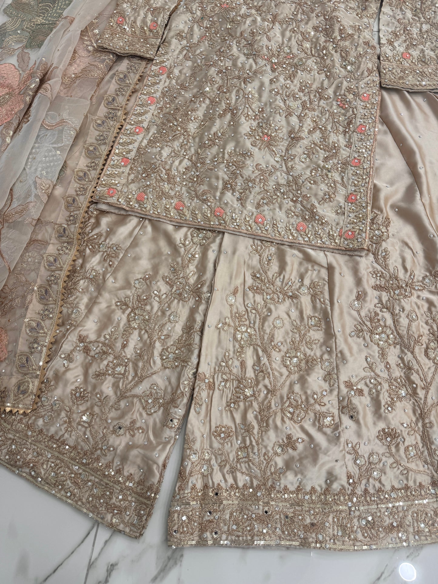 KHAANI - Luxury silk embroidered kameez with sharara