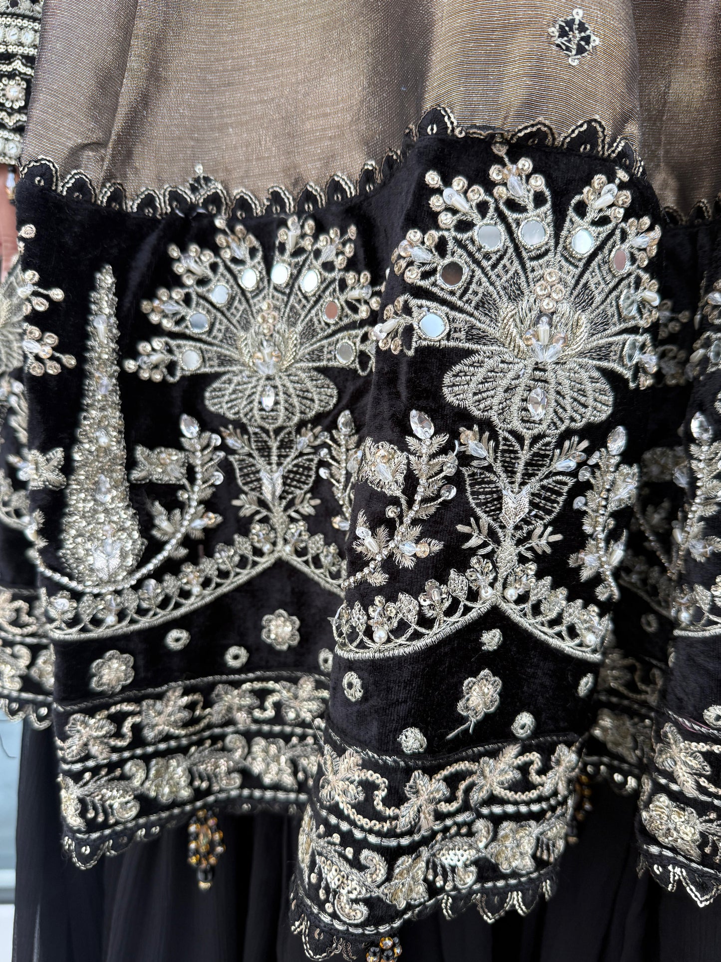 DILDARA - Luxury masoori peplum dress with gharara