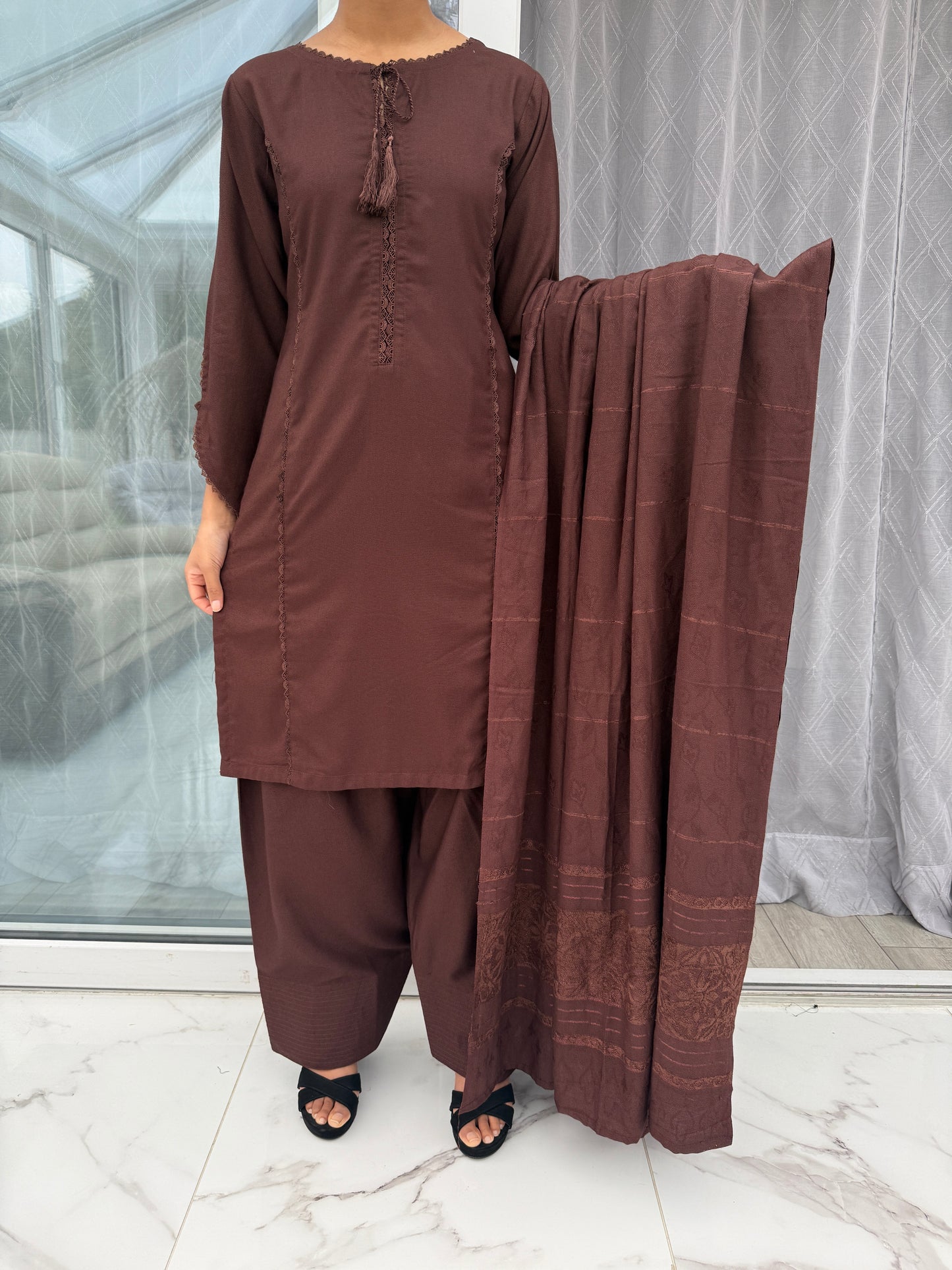 MARIAM DHANAK COLLECTION CHOCOLATE BROWN