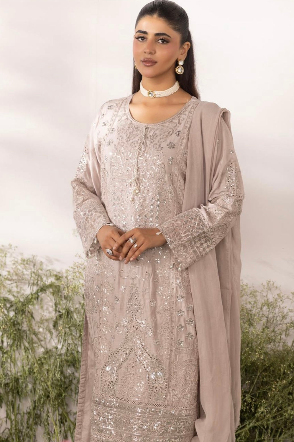 IRSA - Mother/daughter Embroidered viscose kameez with plazo