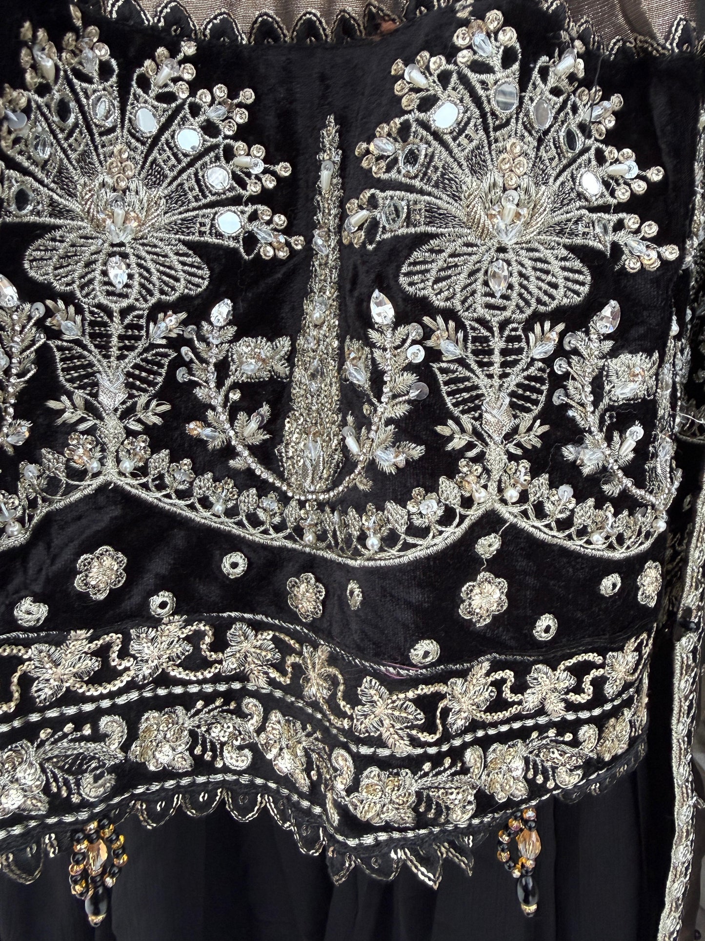 DILDARA - Luxury masoori peplum dress with gharara