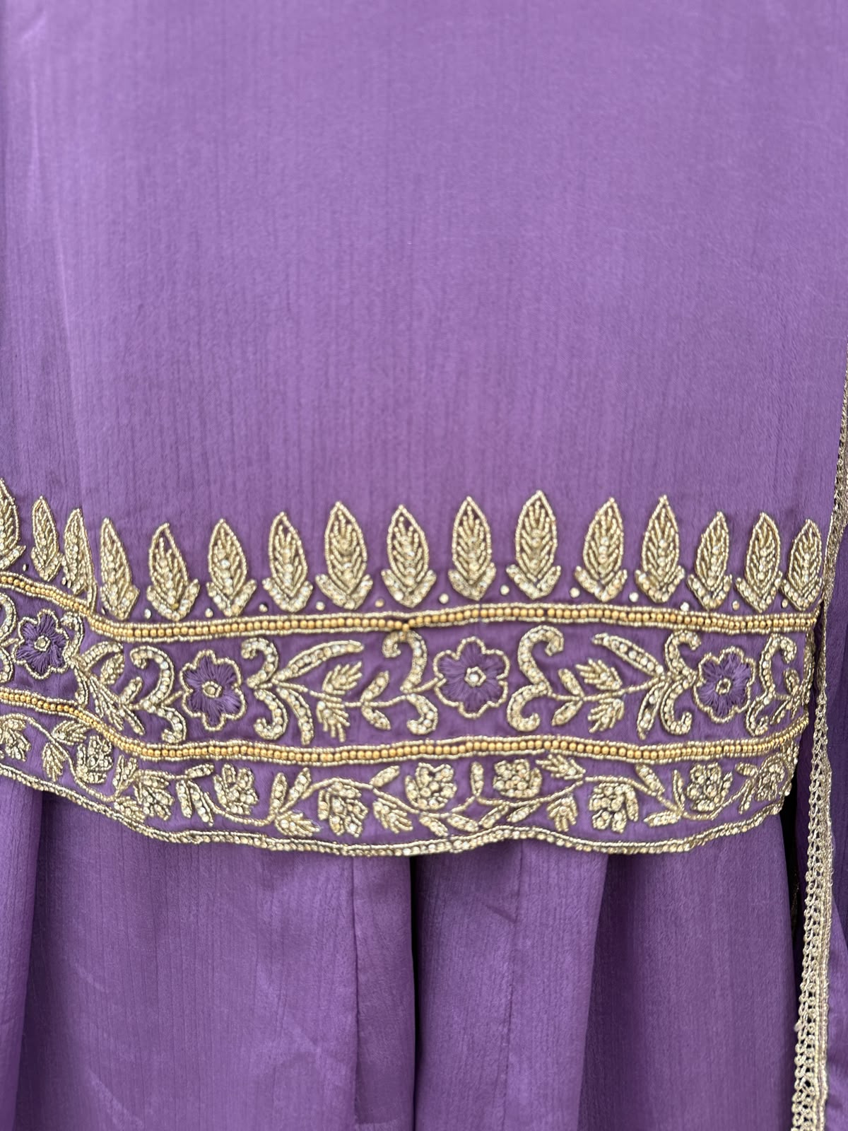 MAAHI - Stonework embellished raw silk kameez with Sharara
