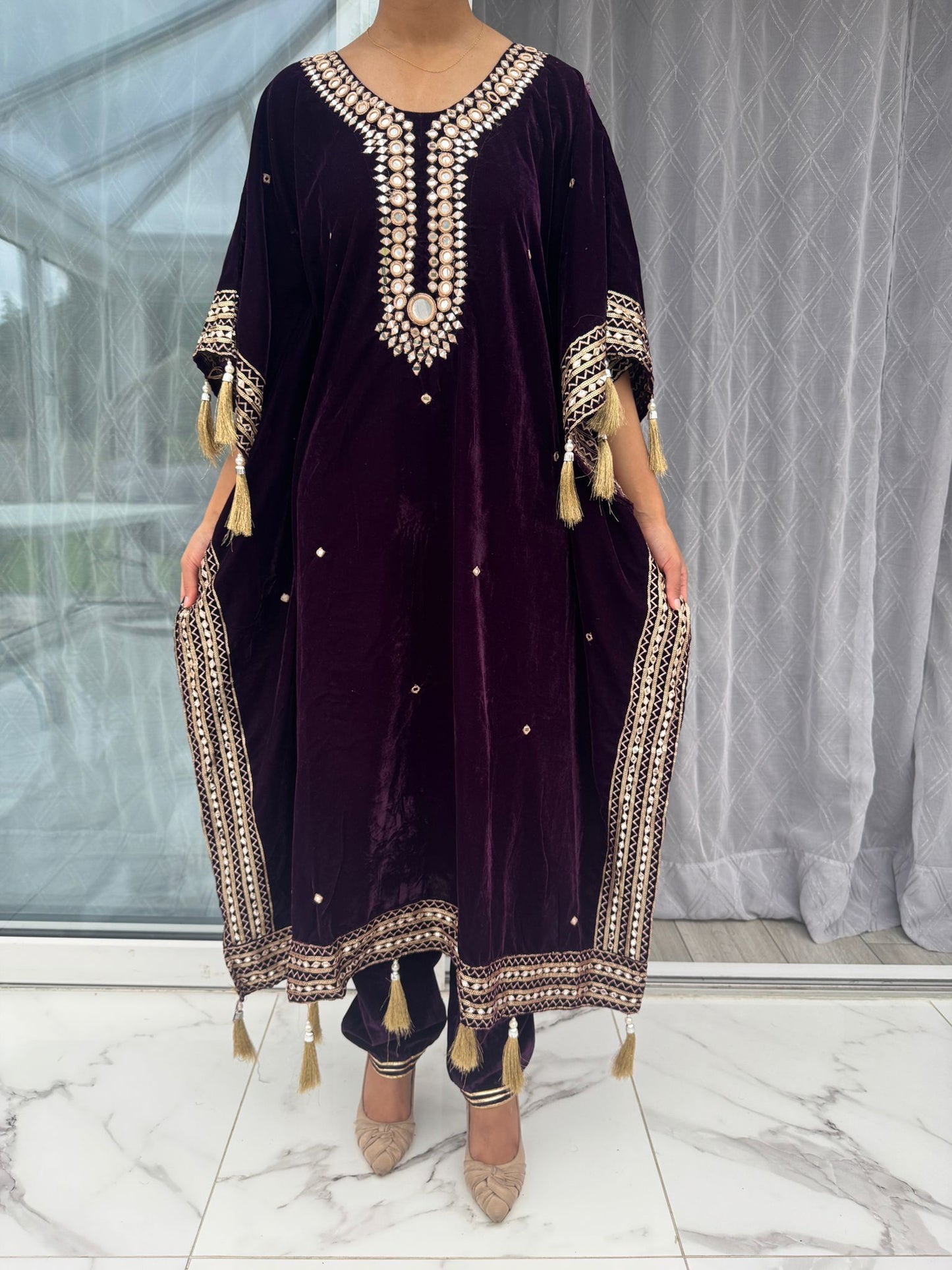 VELVET KAFTAN ONE SIZE UK SIZE 8-16