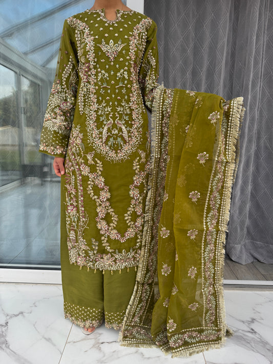 KHAYAAL - Embroidered organza kameez with plazo