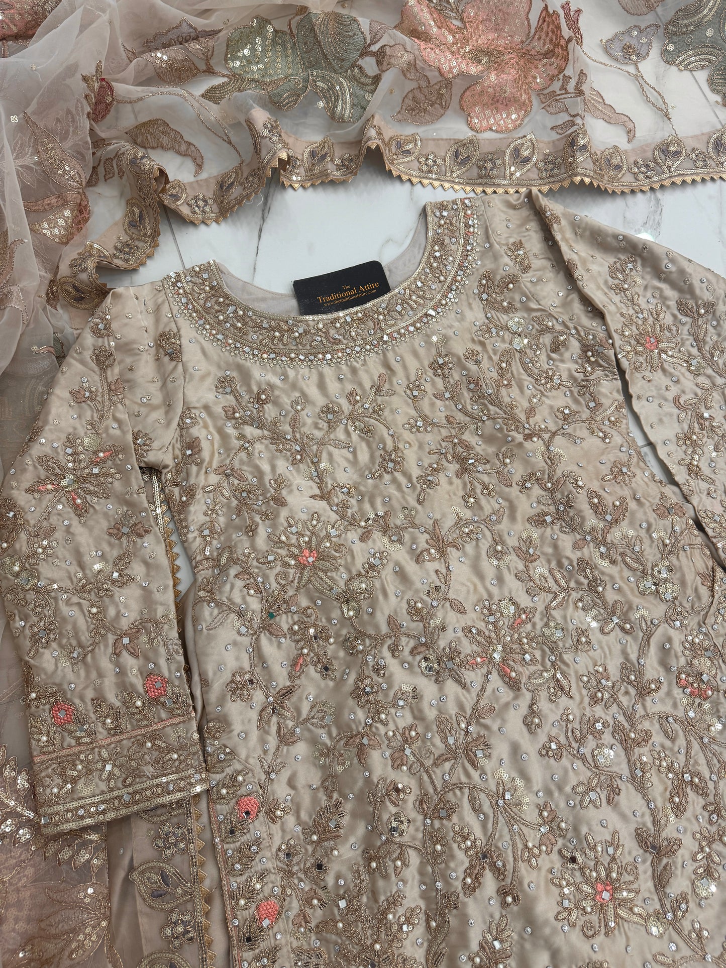 KHAANI - Luxury silk embroidered kameez with sharara